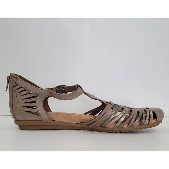 Rockport Cobb Hill Women's Leather Comfort Zip T-Strap Sandal Sz.11 - Picture 3 of 8